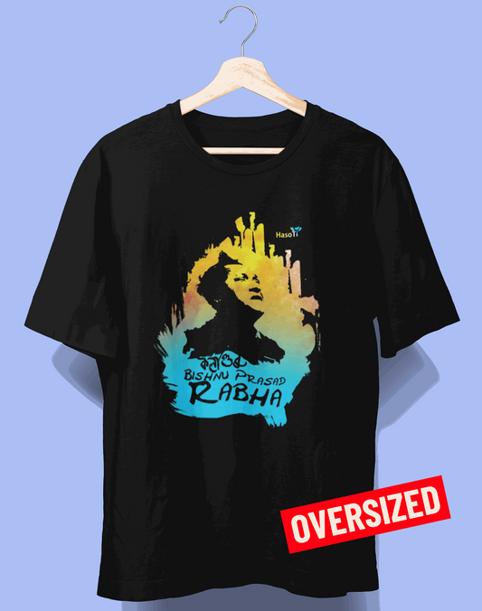 Kalaguru | Assamese graphic printed t shirt | Oversized | Black | Men
