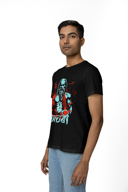 Aghori | Assamese graphic printed t shirt | Regular | Black | Men