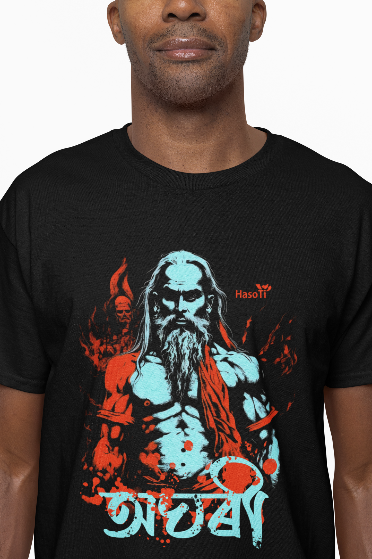 Aghori | Assamese graphic printed t shirt | Regular | Black | Men