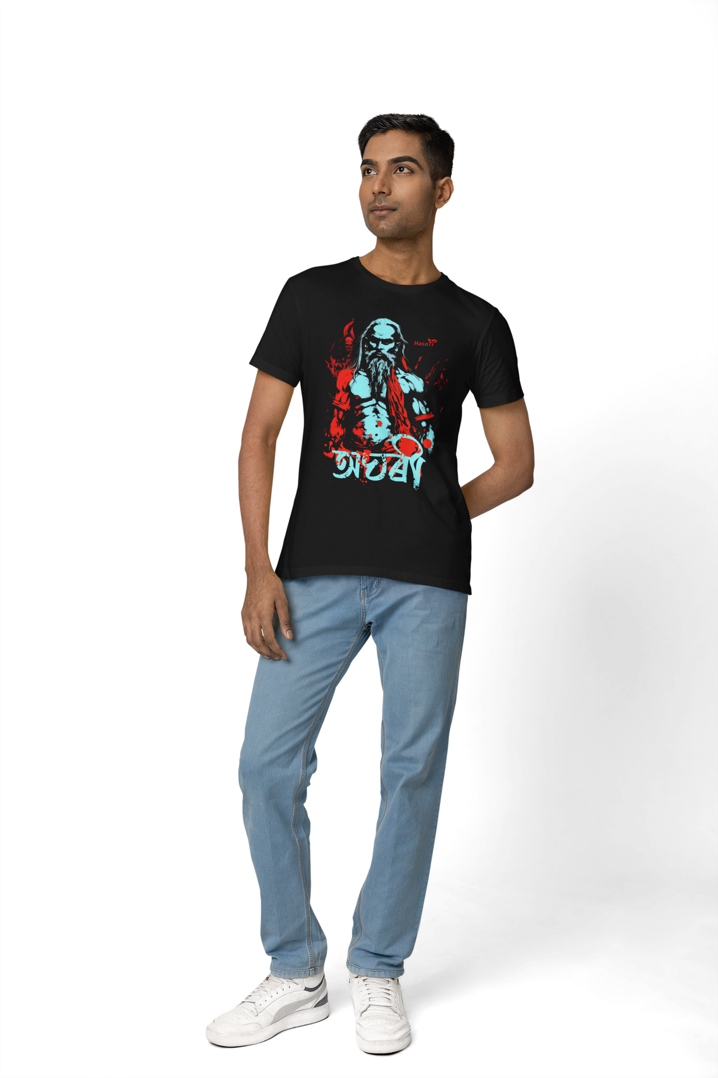 Aghori | Assamese graphic printed t shirt | Regular | Black | Men