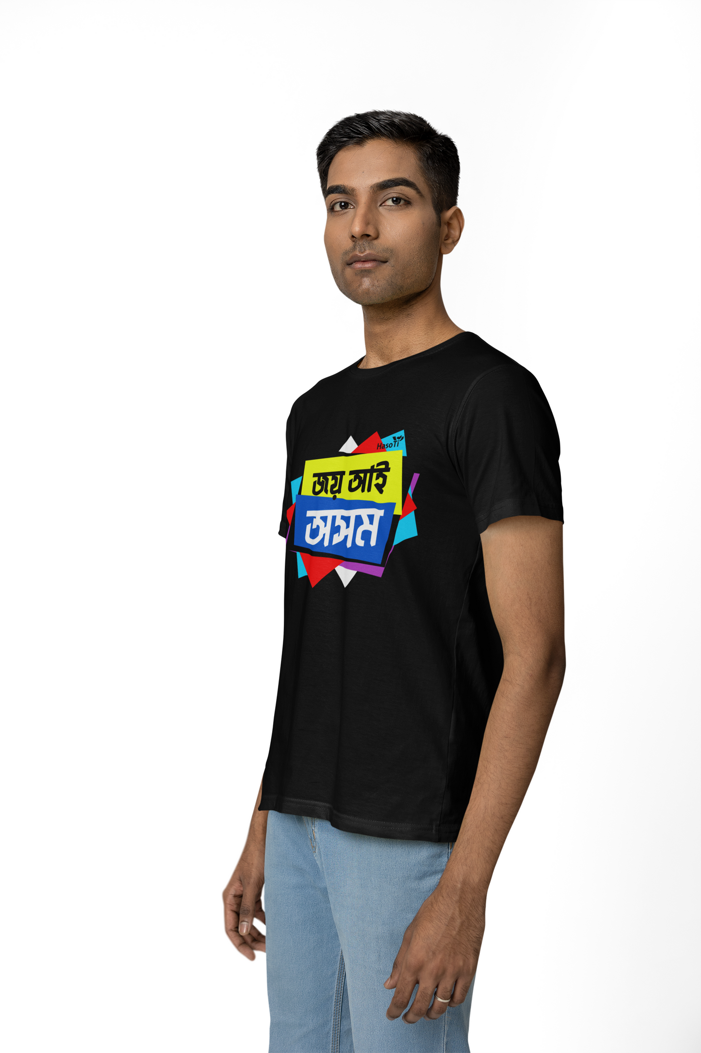 Joi Aai Axom | Assamese graphic printed t shirt | Regular | Black | Men