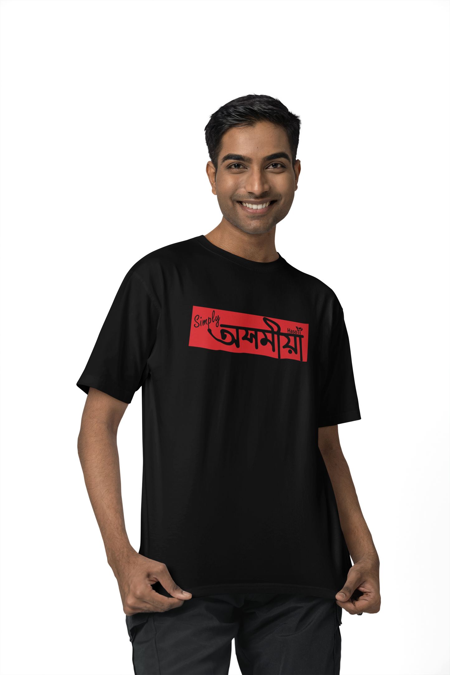 Simply Axomiya | Assamese graphic printed t shirt | Regular | Black | Men