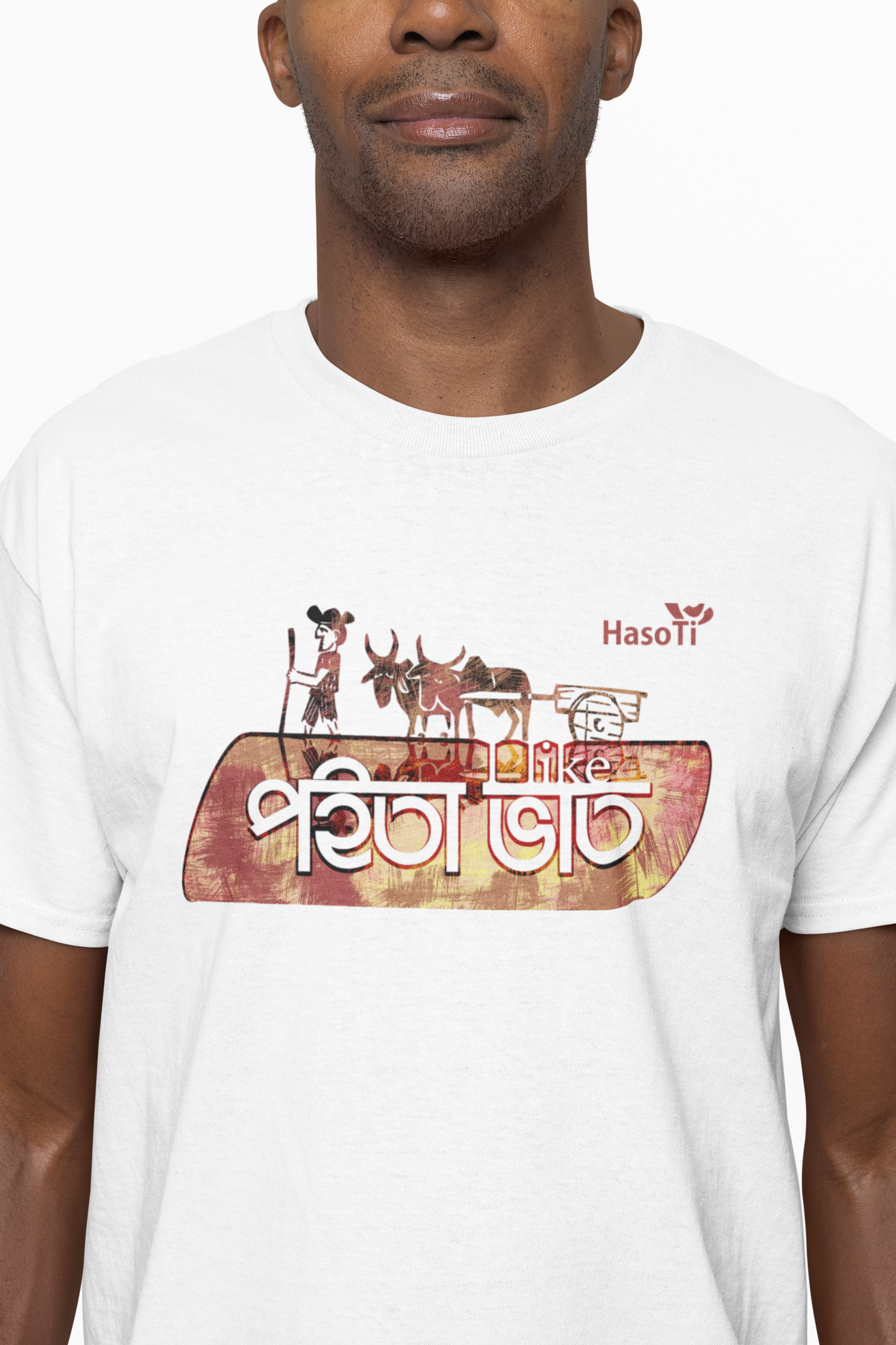 I Like Poita Bhat | Assamese graphic printed t shirt | Regular | White | Men